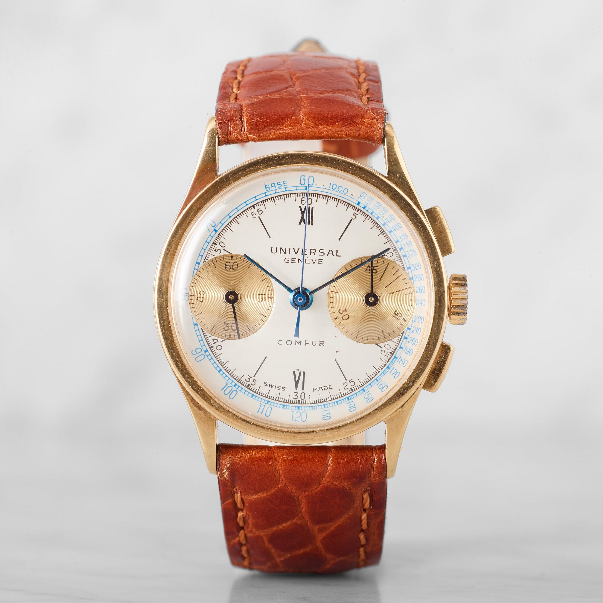 UNIVERSAL GENÈVE, Compur, "Base 1000", chronograph, wristwatch, 34,5 mm,