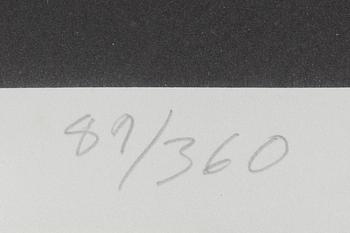 Yrjö Edelmann, färglitografi, 1996, signerad 89/360.