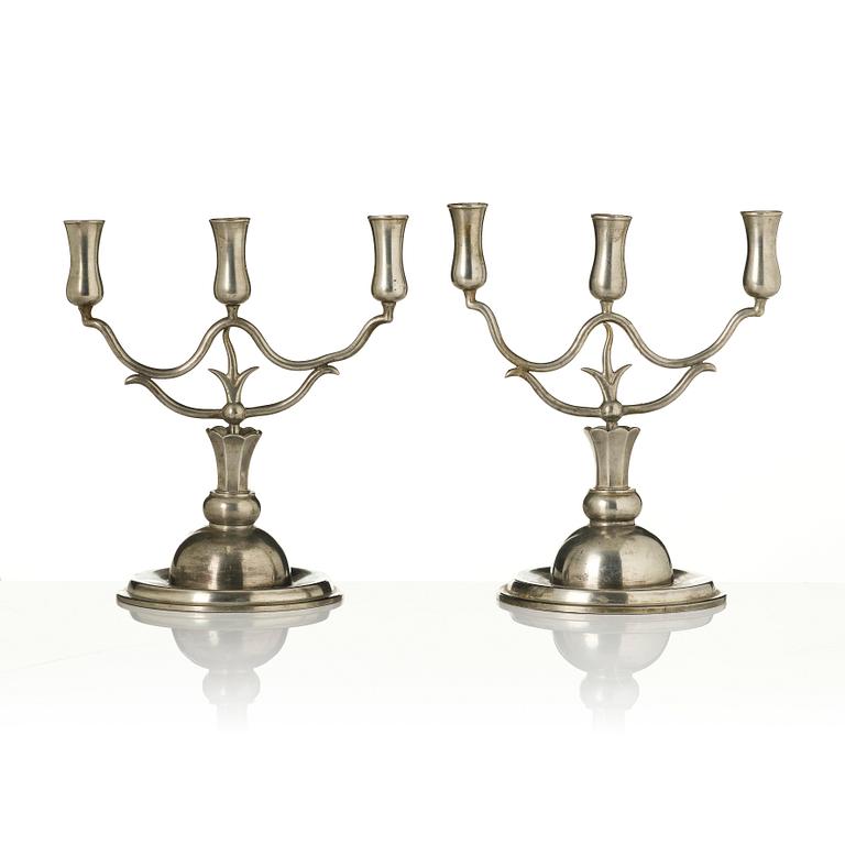 Firma Svenskt Tenn, a pair of candelabra model A 271, Stockholm, 1927.