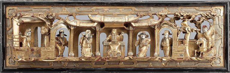 PANEL, trä, Kina, 1900-tal.