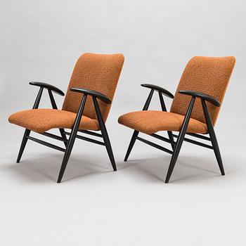 Ilmari Tapiovaara, a pair of mid-20th-century '2468', 'Eve' armchairs for Asko.