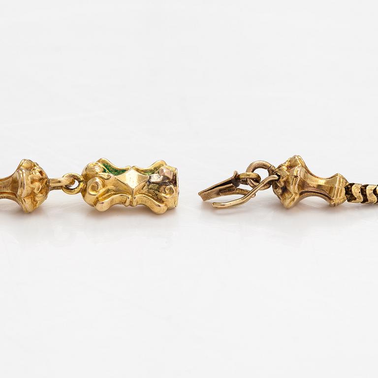 Halsband, 18K guld och miniatyrmålning. 1800-tal.