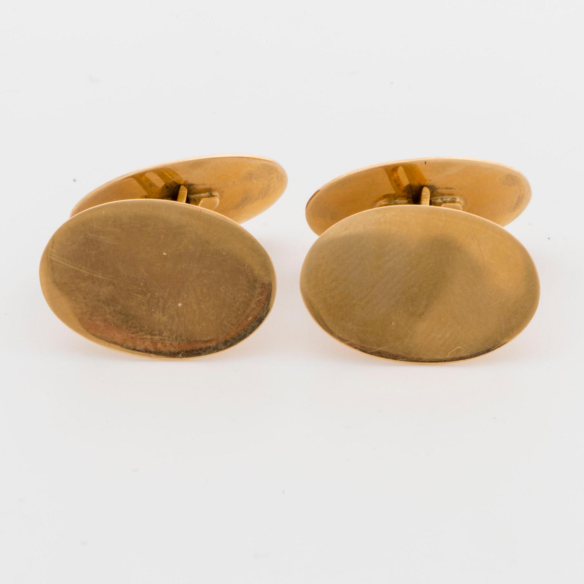 MANSCHETTKNAPPAR, 1 par, 18K guld, G. A. Dahlgren Malmö 1909.