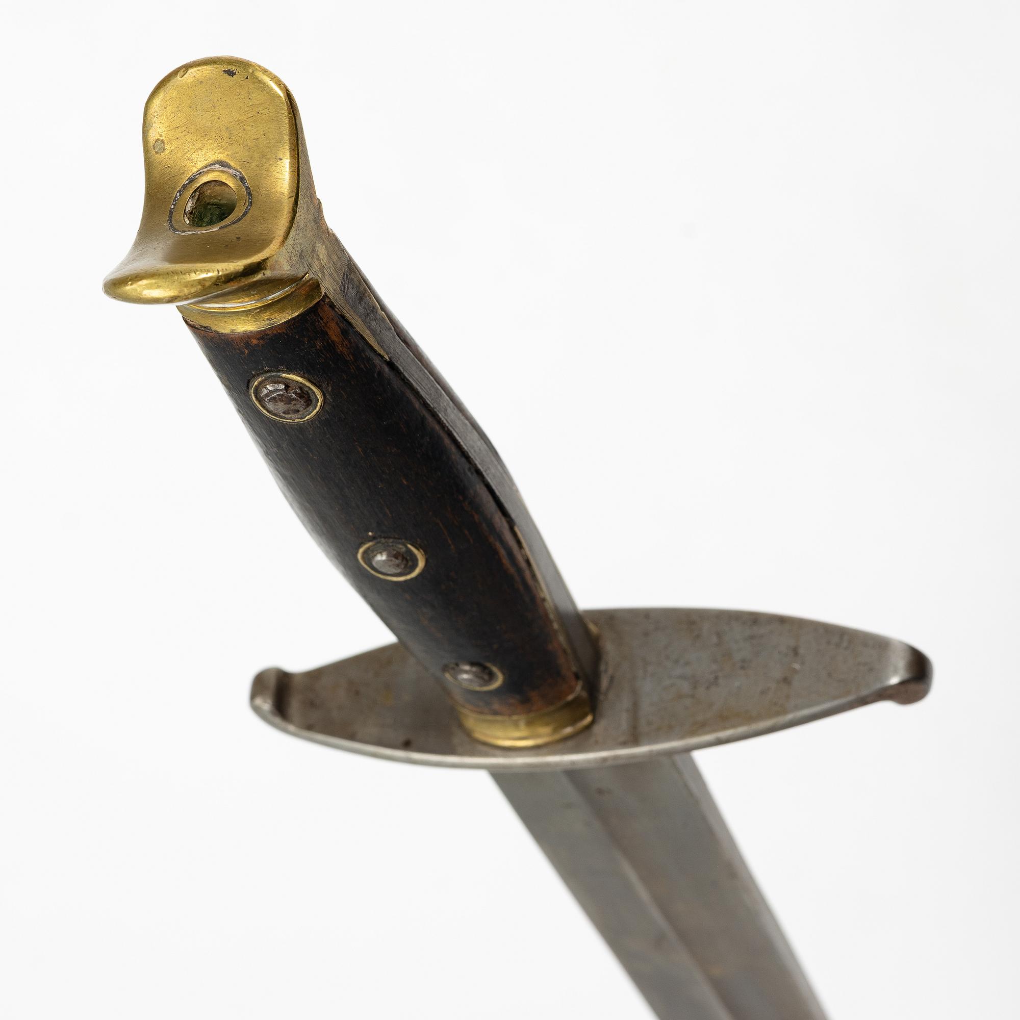 A Swedish cutlass 1810 pattern, with scabbard.