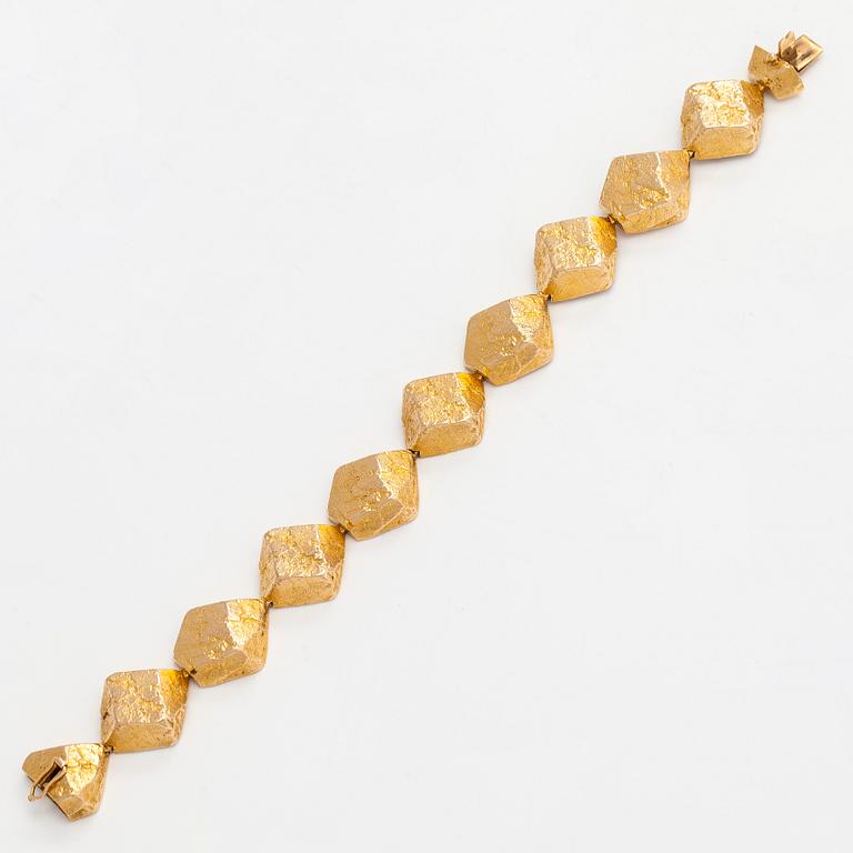 Björn Weckström, a 14K gold bracelet 'Lapp Stones' for Lapponia 1970.