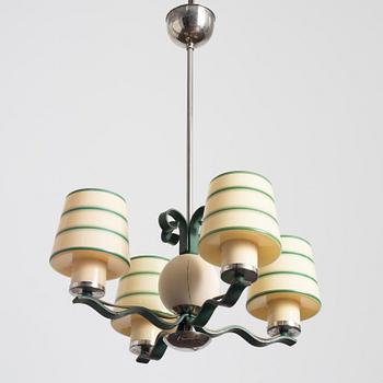 Harald Notini, a model "10894" ceiling lamp, Arvid Böhlmarks Lampfabrik, Stockholm, 1930s.