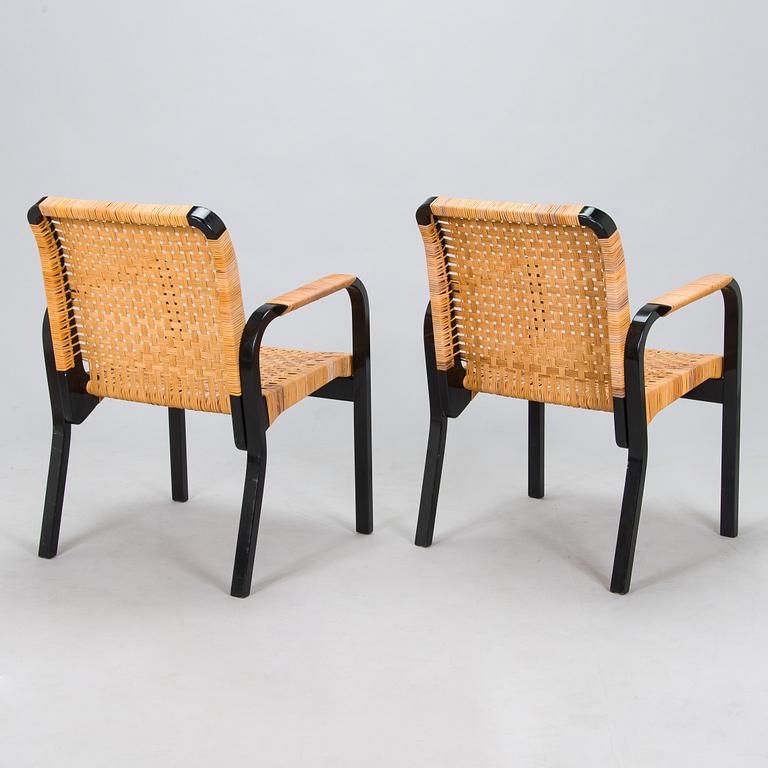 Alvar Aalto, karmstolar, 4 st, modell 45, för Artek 1970-tal.