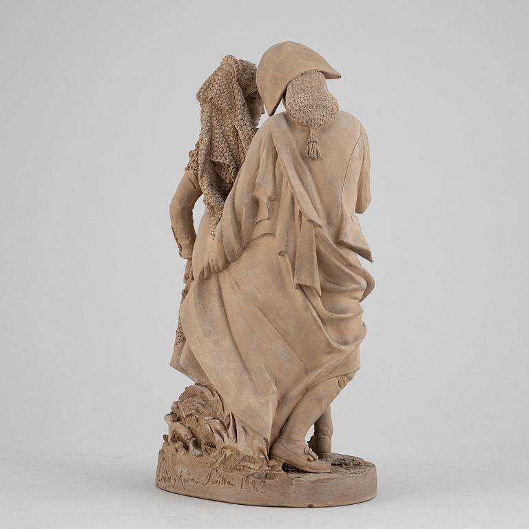 A terracotta sculpture by Antonio Peñas y Leon, Spain, 1883.