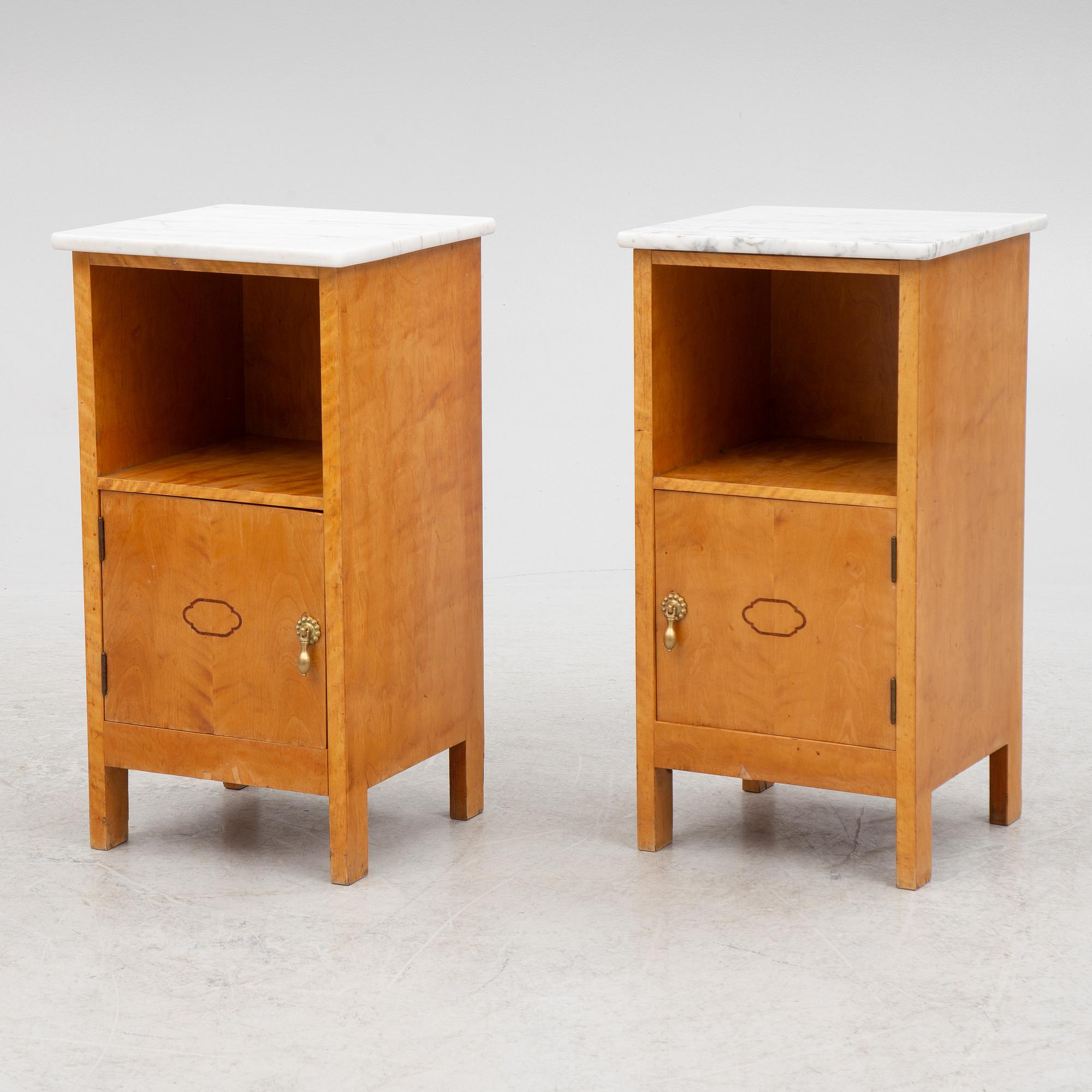 A pair of bedside tables, 1910's/20's.