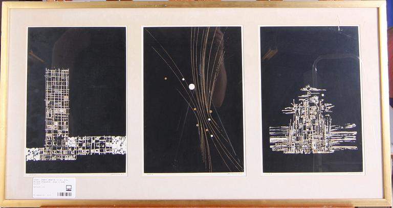 PARTI GRAFIK, 6 st, bla Roland Svensson, sign o numr 92/210.