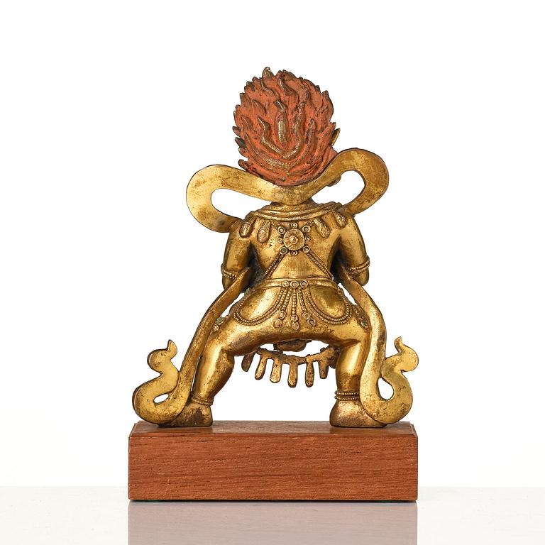 A gilt bronze figure of Vajrabhairava, Tibeto-chinese, 19th century or older.