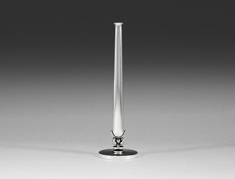 A Harald Nielsen sterling orchid vase, Georg Jensen, Copenhagen 1945-77.