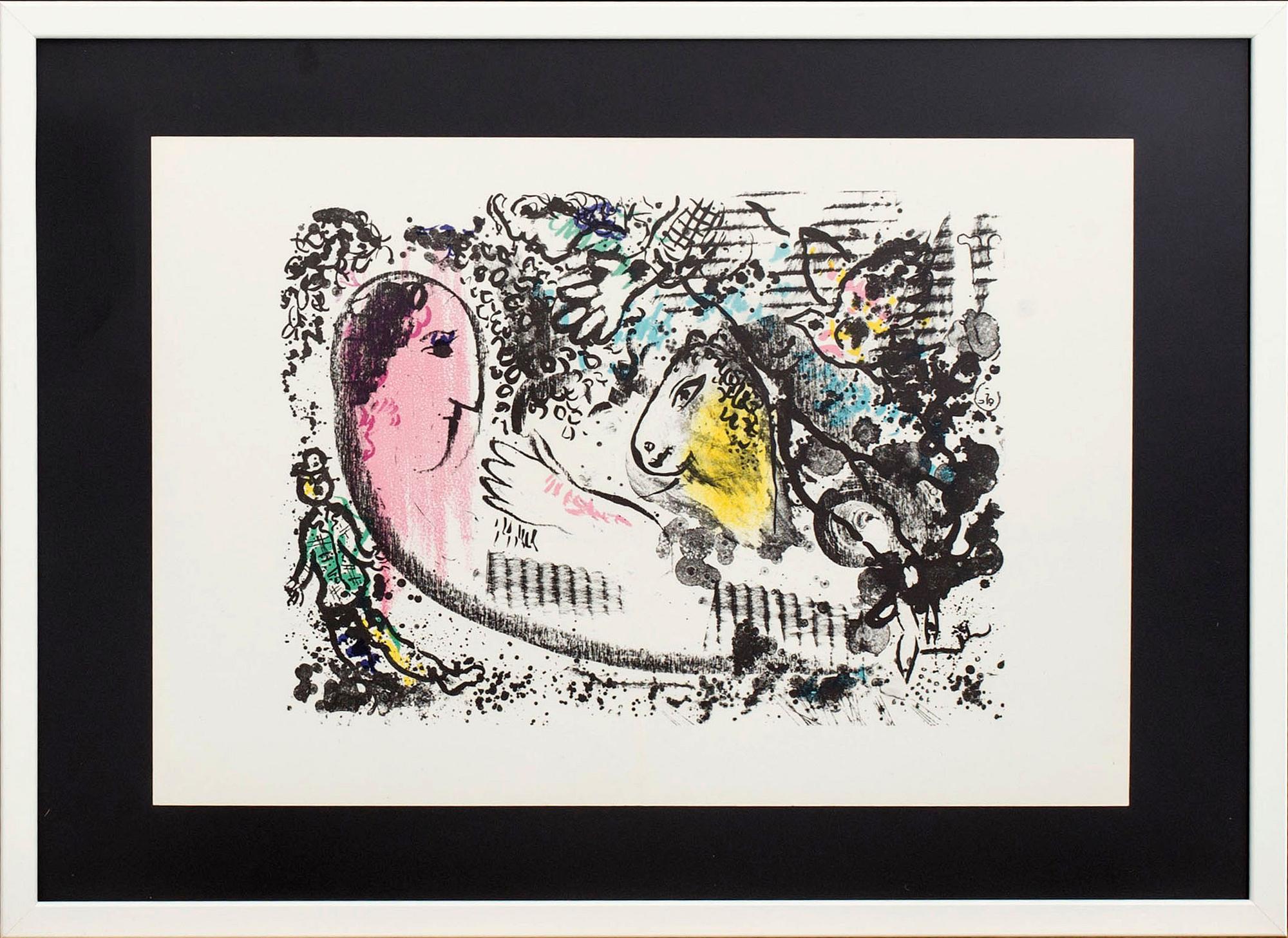MARC CHAGALL, lithograph in colours from Derrière le Miroir nr 182 1969.