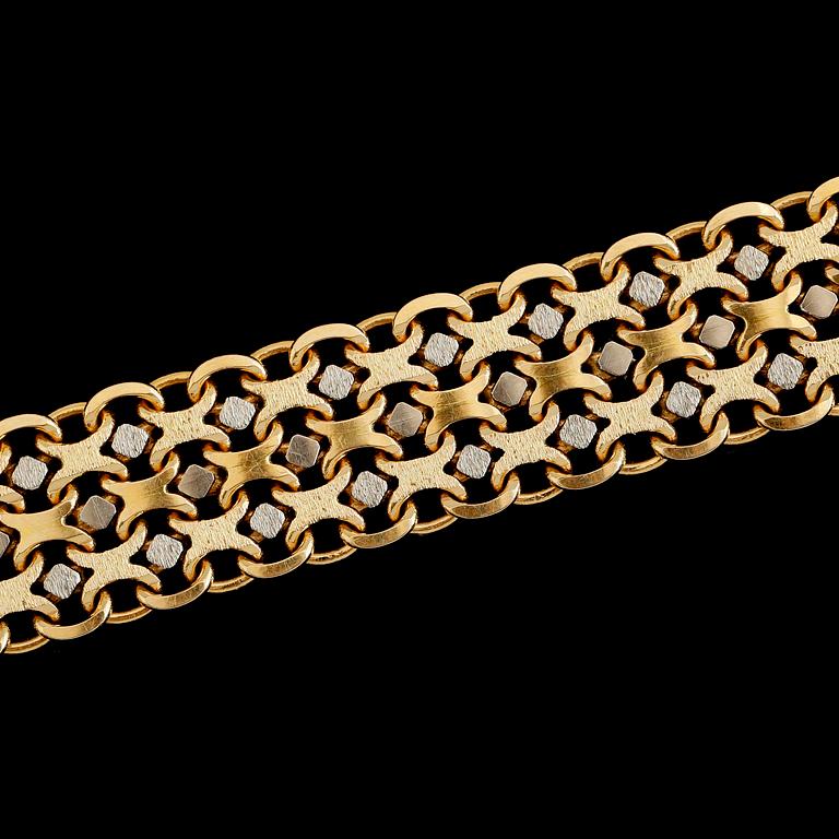 ARMBAND, 18K rött och vitt guld. Vikt 56 ca g.