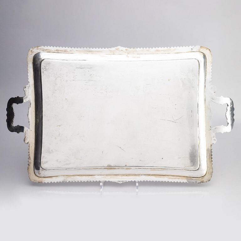 A German 20th century silver tray, 800/1000 silver.