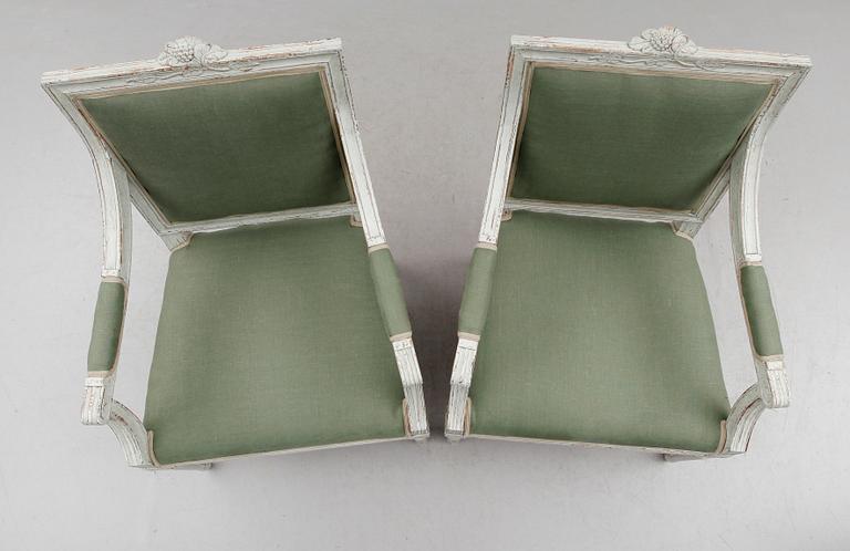 KARMSTOLAR, 1 par, gustaviansk stil, 1800-talets andra hälft.