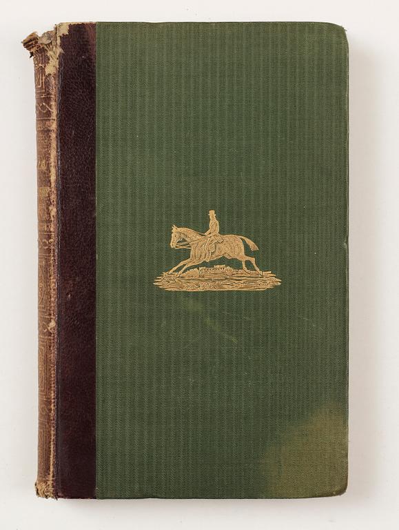BÖCKER OM RIDNING, 2 st, bla "Ridskola" av HH. Anrep, Stockholm 1862.