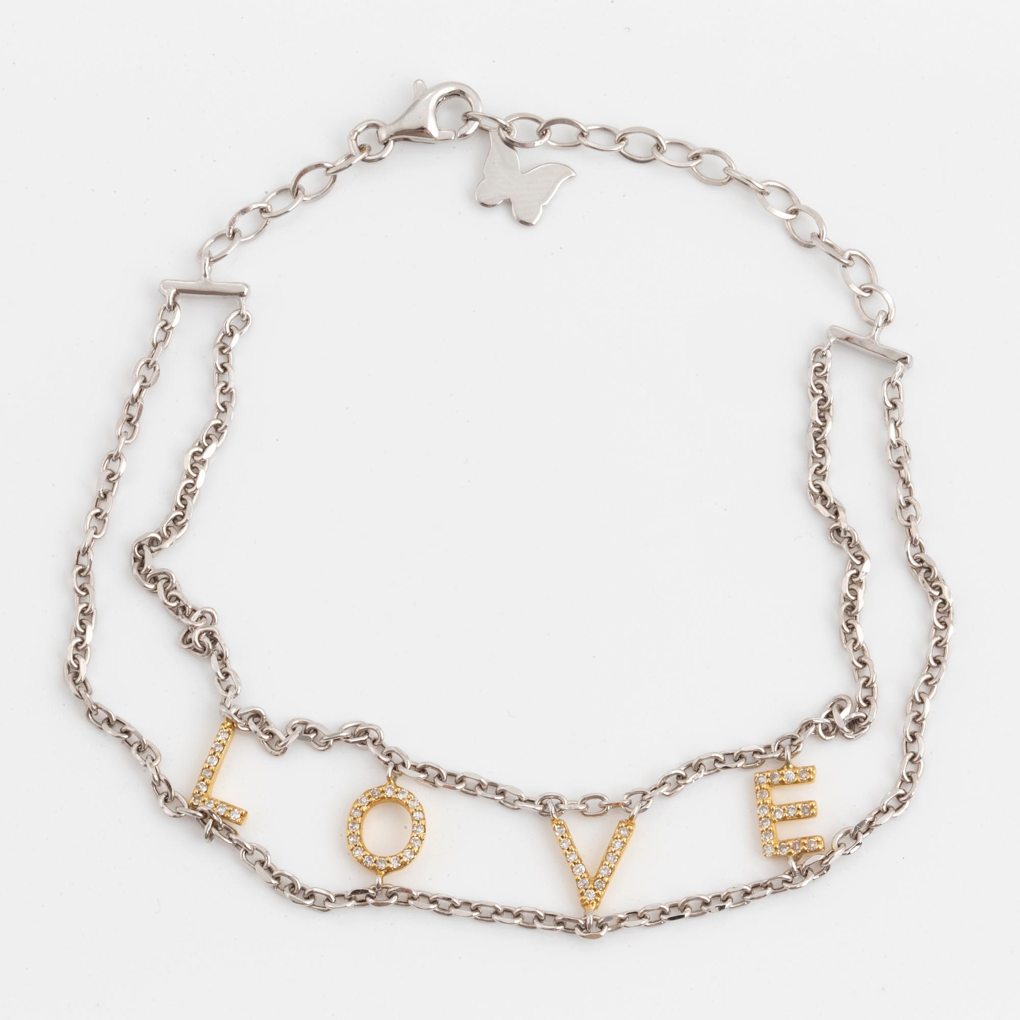 ARMBAND, 'Love' med åttkantslipade diamanter.