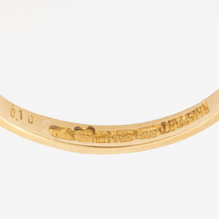 Lapponia, ring 18K gold set with a round brilliant-cut diamond, Finland 1978.