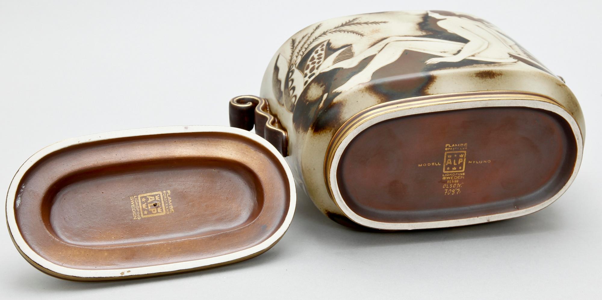 LOCKURNA, stengods, Gunnar Nylund, Rörstrand "Flambé".