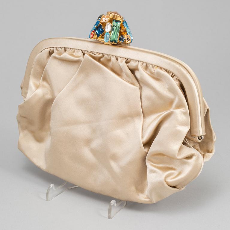 DOLCE & GABBANA, a satin clutch.