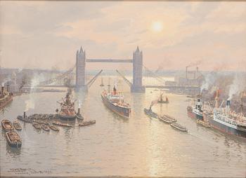Adolf Bock, "London, Tower Bridge".