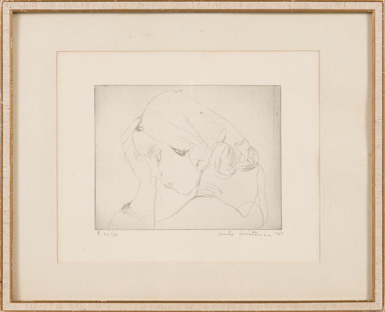 Unto Koistinen, etching, signed and dated 1951, numbered II 30/50.