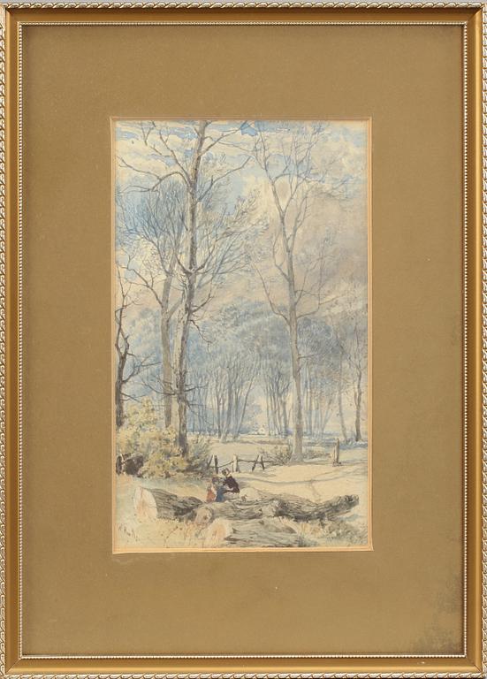 WILLIAM HULL, akvarell, sign.