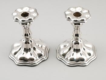 LJUSSTAKAR, 1 par, silver, CG Hallberg, 1945. Vikt ca 320 g.