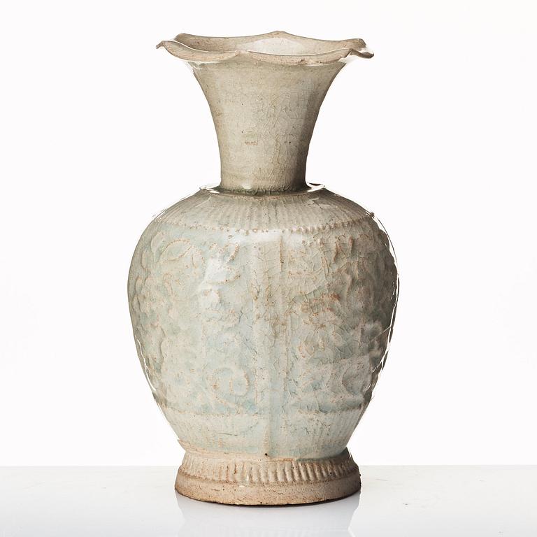 A qing bai vase, Yuan dynasty (1260-1368).