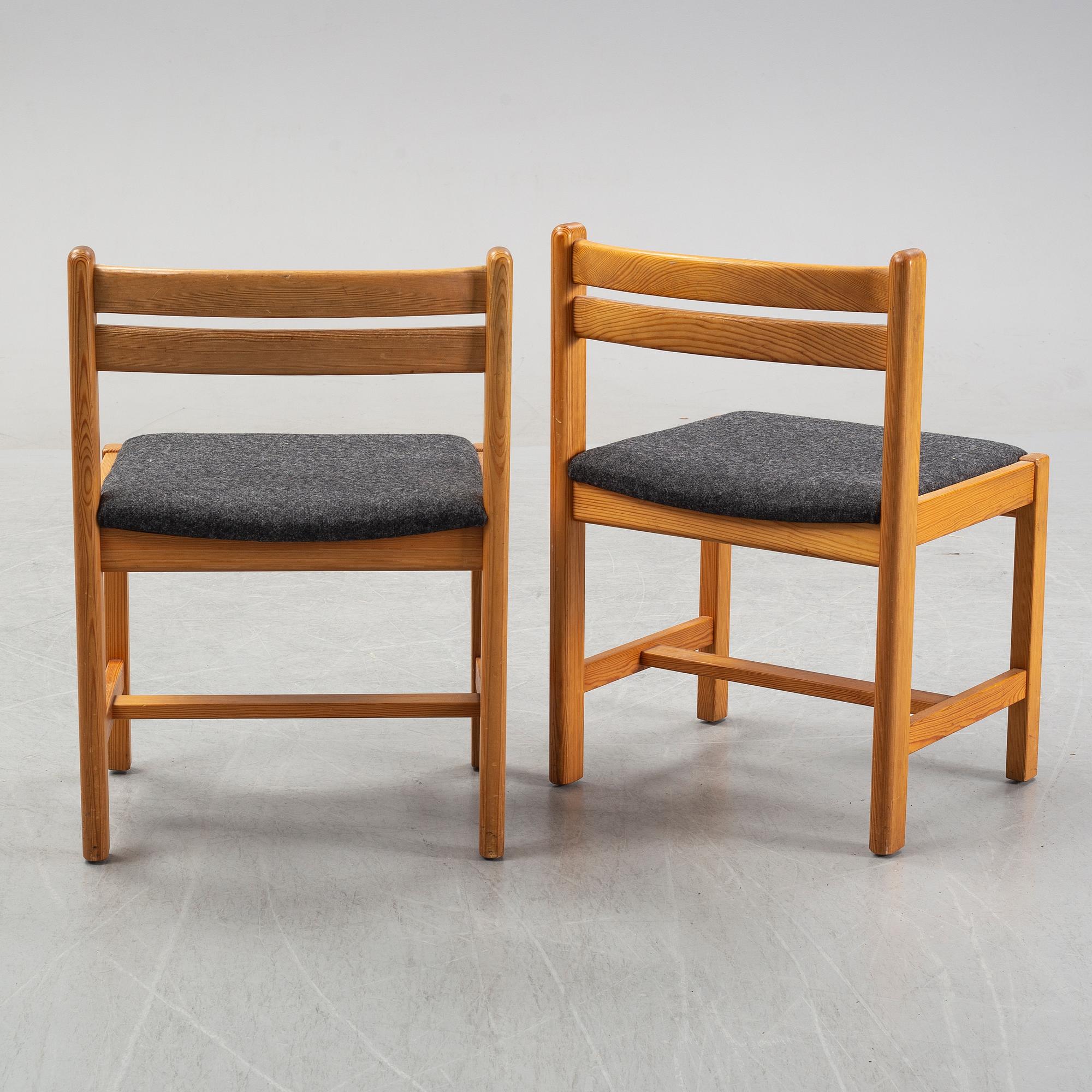 Børge Mogensen, "Asserbo", stolar, 6 st, furu, Karl Andersson och Söner, 1900-talets andra hälft.