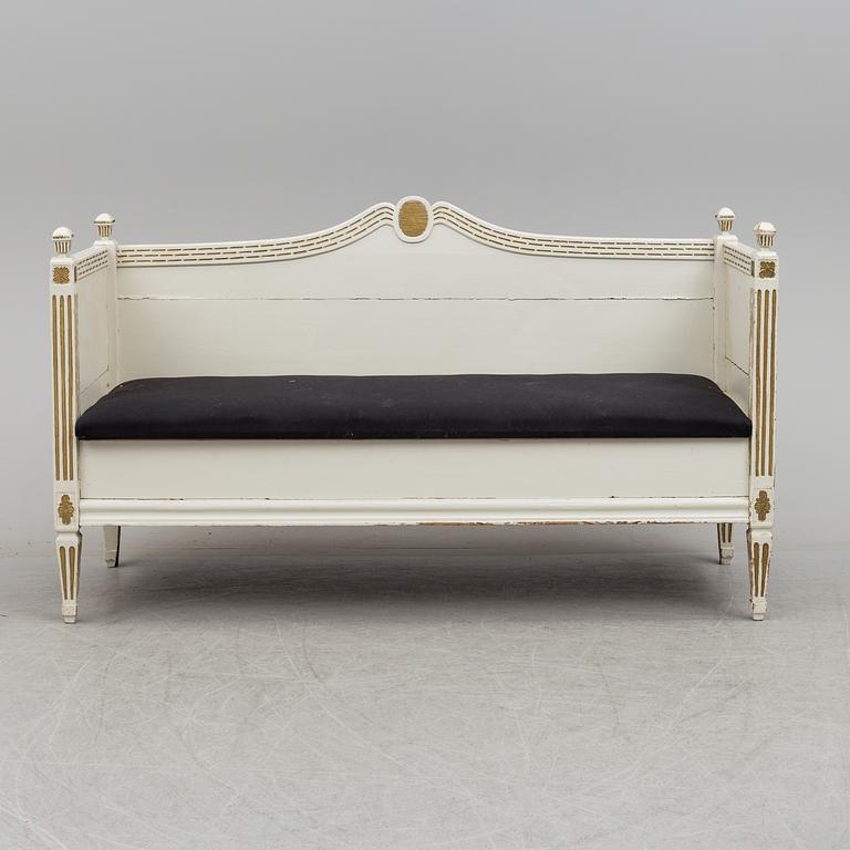 a late gustavian sofa, around the year 1800.