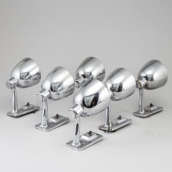 6 20th century wall lights.