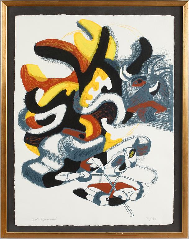 OLLE BONNIÉR, färglitografi, signerad, numrerad 39/180.