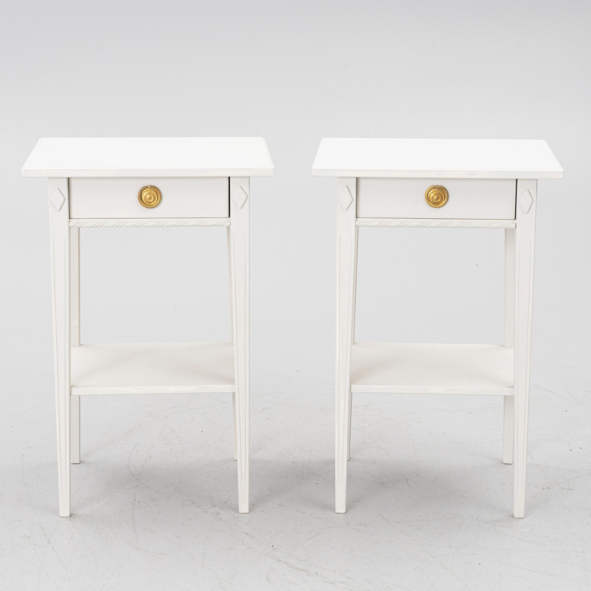 Bedside tables, a pair, Gustavian style, contemporary manufacture.