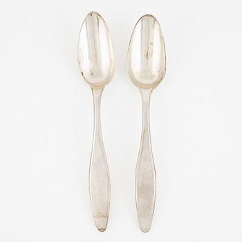 Two Silver Tablespoons, probably Germany, 19th Century.