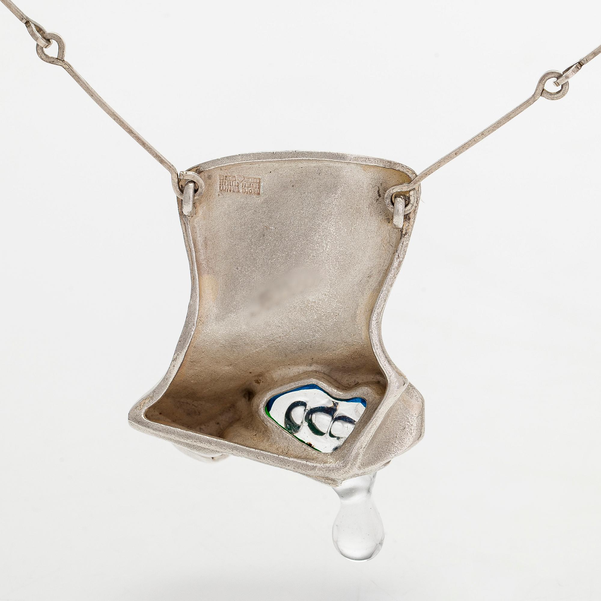 Björn Weckström, collier, "Creature No 5", silver och akryl. Lapponia 1972.
