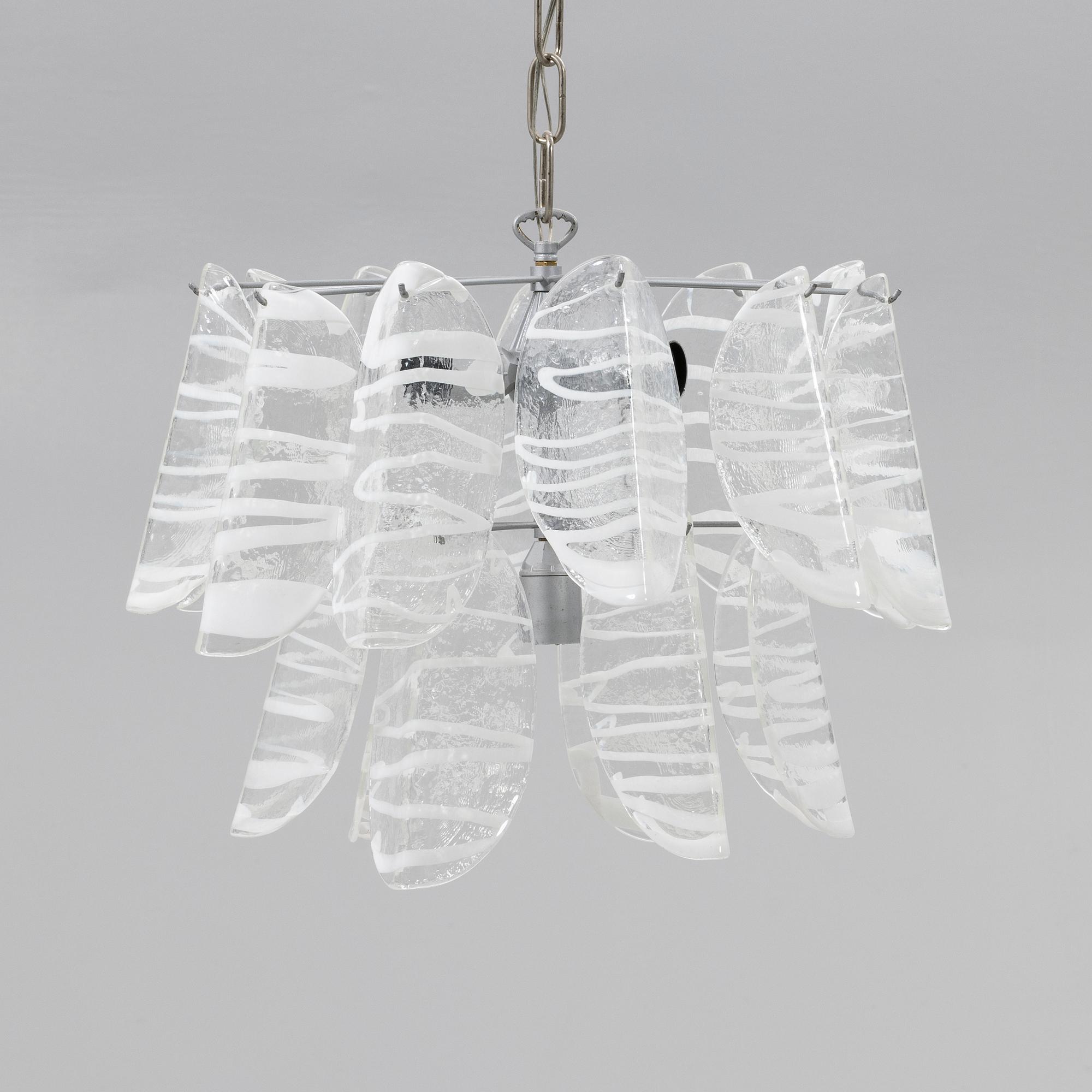 Ceiling lamp, Probably Mazzega, Murano, Italy, second half of the 20th century.