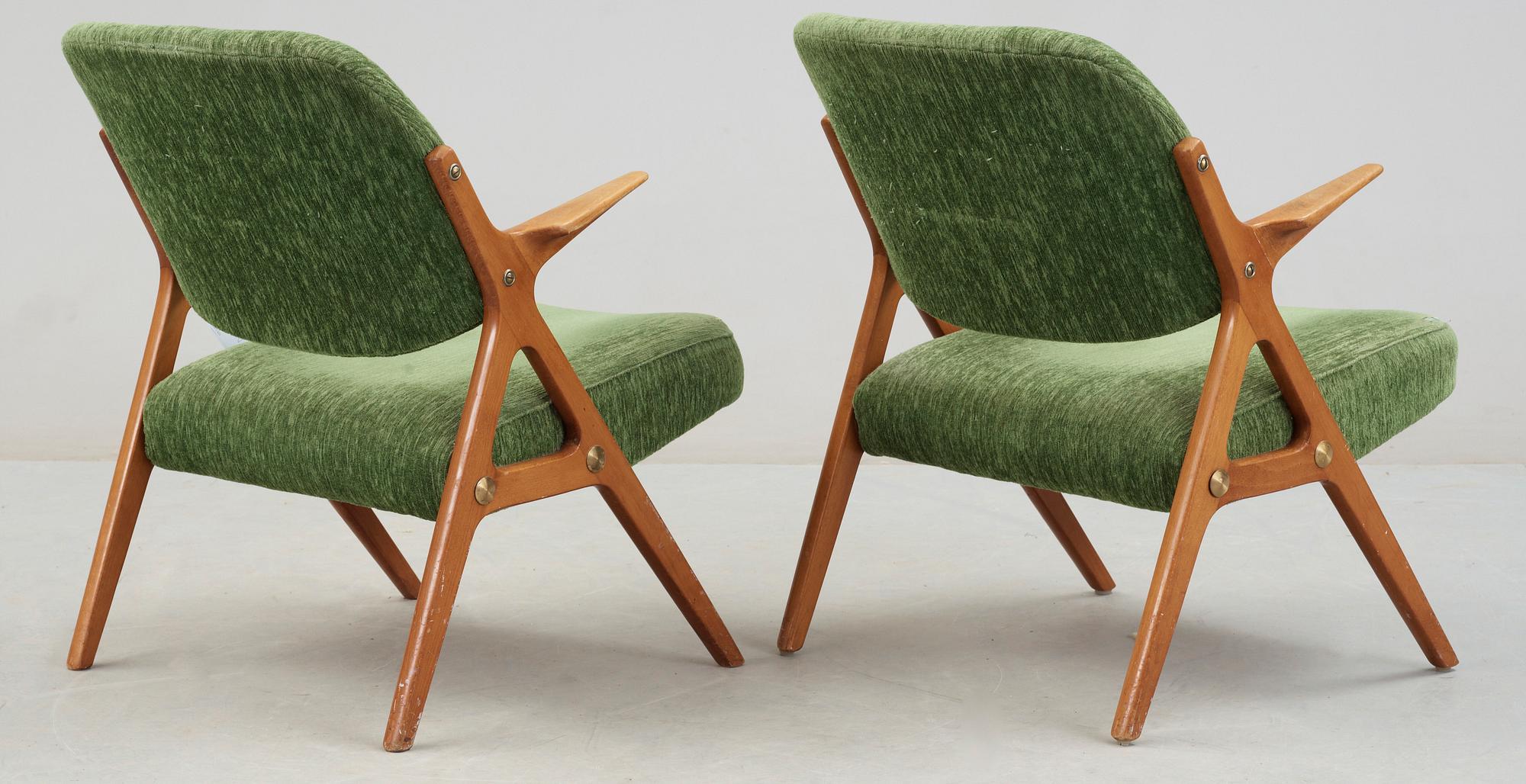 FÅTÖLJER, ett par, 1950/60-tal.