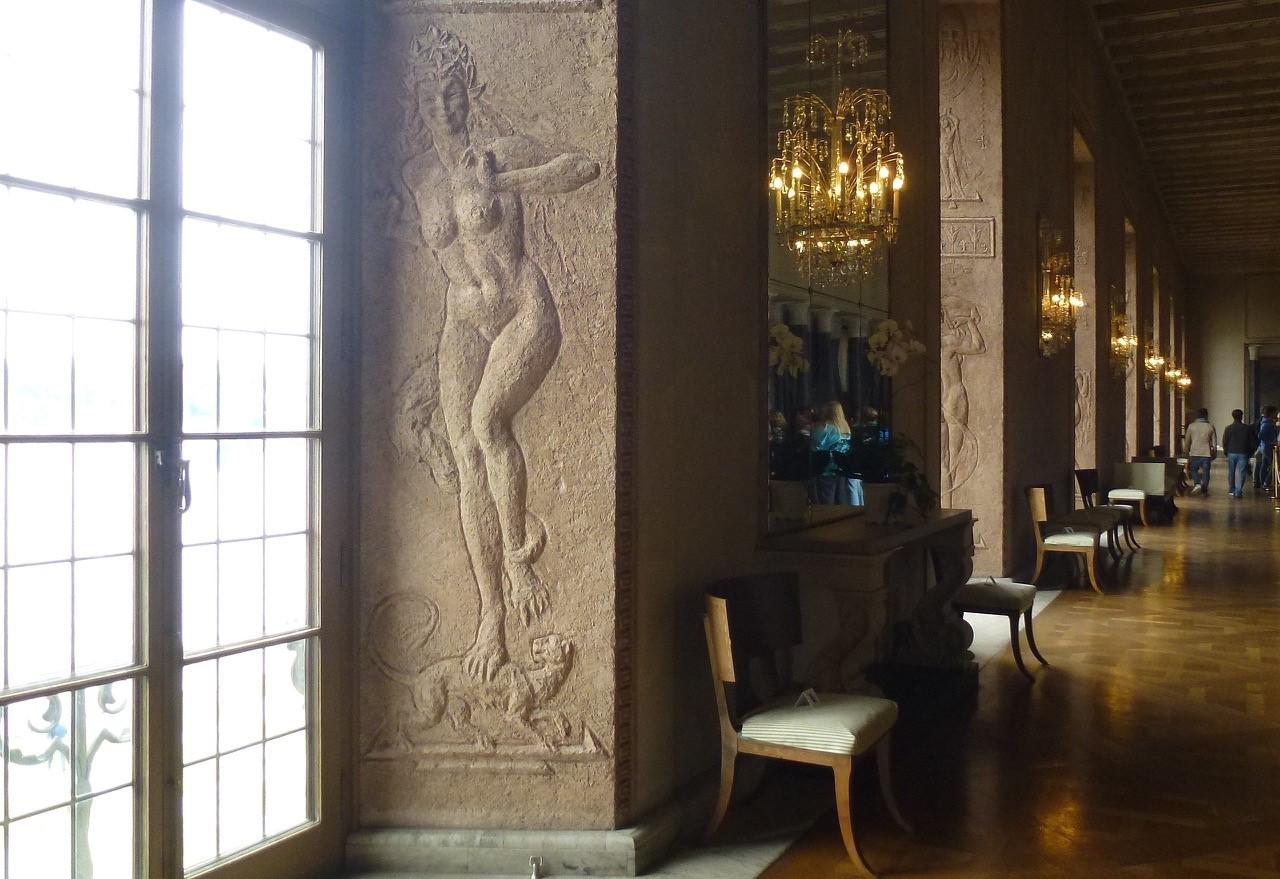 Johan Axel Gustav, "J.A.G." Acke, Studie till nischerna i Prinsens galleri i Stockholms Stadshus.
