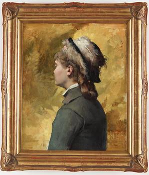 Albert Edelfelt, "Ung kvinna i grått" (Young woman in grey).