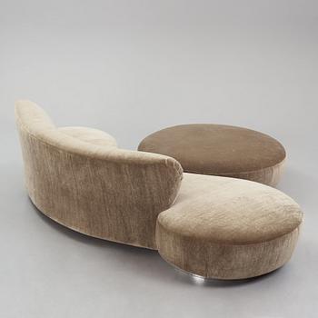 Vladimir Kagan, a "Serpentine" sofa with ottoman, New York Collection (Club House Italia), Italy post 1999.