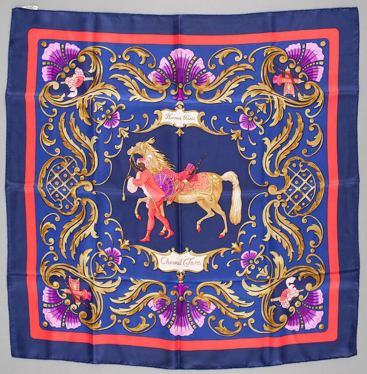 A silk scarf "Cheval Turc" by Hermès.