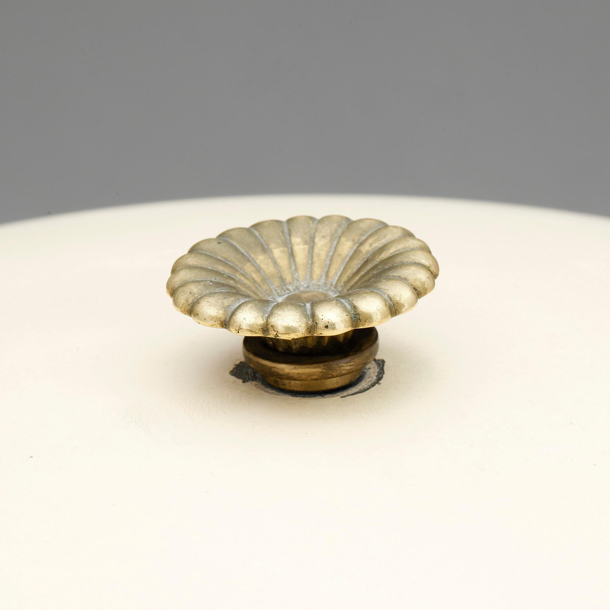 BORDSLAMPA, mässing och trä, 1940/1950-tal.