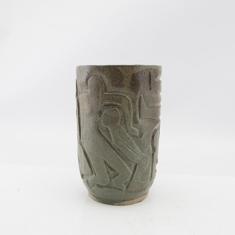 Einar Luterkort, vase, glazed stoneware with stamp signature.