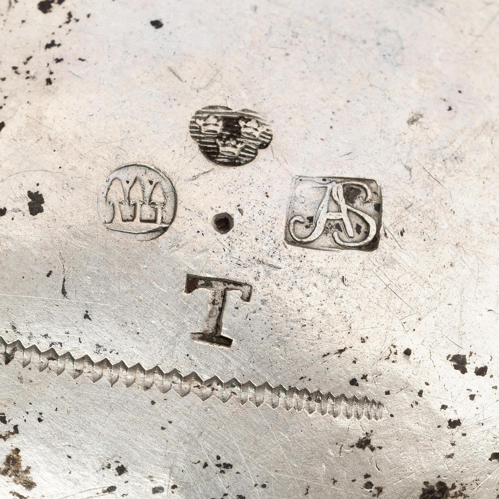 Anders Schotte, bägare, delvis förgyllt silver, Uddevalla 1777. Gustaviansk.