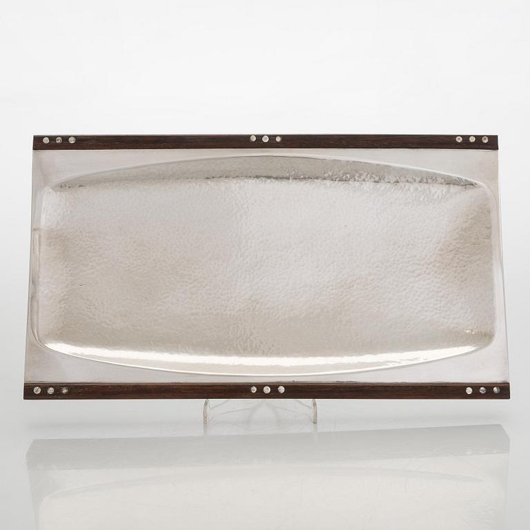 Tapio Wirkkala, leipäkori, hopea ja palisanteri, TW 185, Kultakeskus, Hämeenlinna 1964.