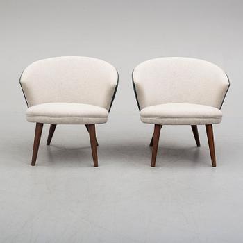 A pair of easy chairs by Bent Möller Jepsen, Simo, denmark, 1950s.