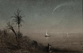 IVAN KONSTANTINOVITCH AIVAZOVSKI, ATTRIBUTED TO, NIGHT BY THE SEASHORE.