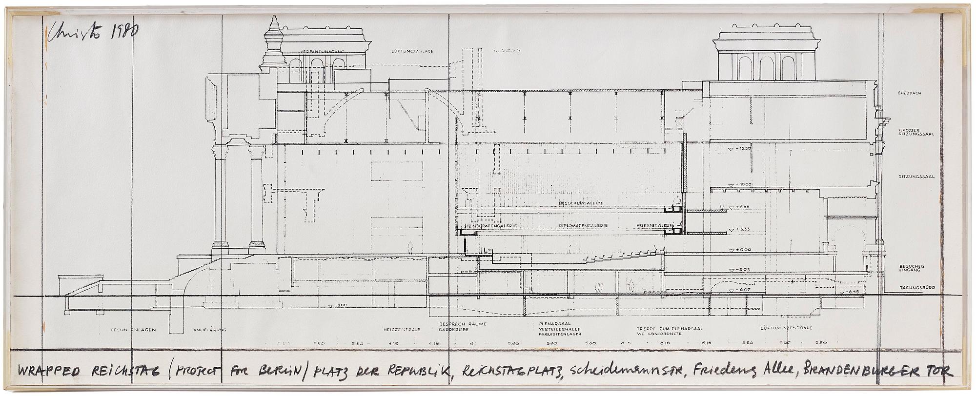 Christo & Jeanne-Claude, "Wrapped Reichstag (Project for Berlin)".